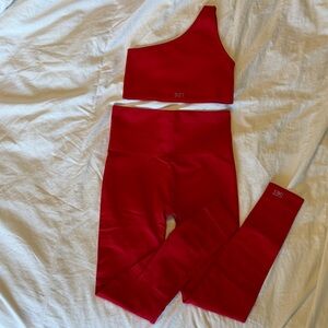Set Active Red One-Shoulder Seamless Active Set XS